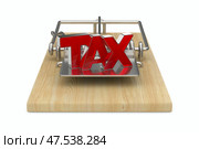 Tax on mousetrap. White background. Isolated 3D illustration. Стоковая иллюстрация, иллюстратор Ильин Сергей / Фотобанк Лори
