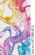 Colorful ink flowing and mixing in water on white background. Стоковое AI-видео, аниматор Юрий Поздников / Фотобанк Лори