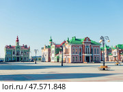 Arkhangelsk settlement built in a single old European architectural style in Yoshkar-Ola. Russia (2022 год). Стоковое фото, фотограф Константин Лабунский / Фотобанк Лори
