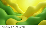 Yellow and green blob of paint with a yellow and green swirl. Стоковое AI-изображение, AI-художник Sergey Grishin / Фотобанк Лори