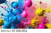 Explosion of colored powder, isolated on white background. Стоковое AI-видео, аниматор Ирина Старикова / Фотобанк Лори