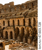 Arches in the exterior walls of Roman amphitheatre in El Jem, Tunisia. Стоковое фото, фотограф Яков Филимонов / Фотобанк Лори