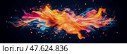 Colorful Abstract Fluid Art Background with Particles. Стоковое AI-изображение, AI-художник Данила Большаков / Фотобанк Лори