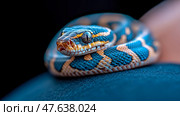 Diamond Python Close-up: Serpentine Reptile with Scale, Wildlife Reptile Predator, Beauty Reptile. Стоковое AI-изображение, AI-художник Данила Большаков / Фотобанк Лори