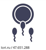 Spermatozoon and egg black icon. Стоковая иллюстрация, иллюстратор Вячеслав Беспутин / Фотобанк Лори