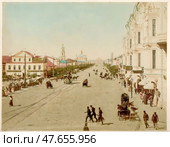Улица Тверская-Ямская от Триумфальной площади. Москва, конец XIX века. Стоковое фото, фотограф Сергей Елизарьев / Фотобанк Лори