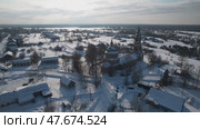 Церковь зимой. Стоковое видео, видеограф Алексей Кузьмин / Фотобанк Лори