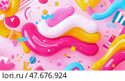 Candy Land Extravaganza: Sweet Treats and Vibrant Fun, design for print, card, poster. Стоковое AI-изображение, AI-художник Данила Большаков / Фотобанк Лори
