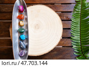 seven chakras stones, energy healing concept. Стоковое фото, фотограф Anastasy Yarmolovich / Фотобанк Лори
