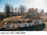 Усадьба лесопромышленника БеляеваС.Н., Нижегородская область посёлок Воскресенское. Вид сверху. Редакционное фото, фотограф Юлия Киселёва / Фотобанк Лори