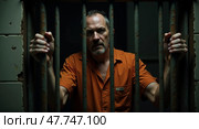 Despair behind bars a portrait of incarceration. Стоковое AI-изображение, AI-художник Андрей Бакусов / Фотобанк Лори