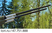 The representation of Dual Barrel Artillery amidst a stunning Natural Landscape setting. Стоковое видео, видеограф Vladimir Vintonjak / Фотобанк Лори