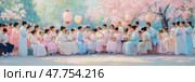 Cherry Blossom Viewing Festival: A Celebration of Spring and Community. Стоковое AI-изображение, AI-художник Данила Большаков / Фотобанк Лори