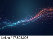 Абстрактный фон с волновыми линиями. Стоковое AI-изображение, AI-художник Наталия Ануфриева / Фотобанк Лори
