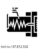 seismograph device glyph icon vector illustration. Стоковая иллюстрация, иллюстратор Vectorwin / Фотобанк Лори