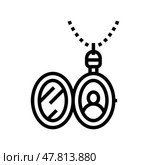 locket jewelry fashion line icon vector illustration. Стоковая иллюстрация, иллюстратор Vectorwin / Фотобанк Лори