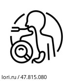 endoscopy surgery doctor line icon vector illustration. Стоковая иллюстрация, иллюстратор Vectorwin / Фотобанк Лори