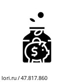 frugality minimalism lifestyle glyph icon vector illustration. Стоковая иллюстрация, иллюстратор Vectorwin / Фотобанк Лори