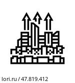 urban sprawl cyberpunk line icon vector illustration. Стоковая иллюстрация, иллюстратор Vectorwin / Фотобанк Лори