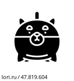 plushies kawaii glyph icon vector illustration. Стоковая иллюстрация, иллюстратор Vectorwin / Фотобанк Лори
