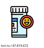 antidepressants medicines pharmacy color icon vector illustration. Стоковая иллюстрация, иллюстратор Vectorwin / Фотобанк Лори