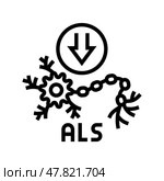 amyotrophic lateral sclerosis disease line icon vector illustration. Стоковая иллюстрация, иллюстратор Vectorwin / Фотобанк Лори