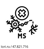 multiple sclerosis disease line icon vector illustration. Стоковая иллюстрация, иллюстратор Vectorwin / Фотобанк Лори