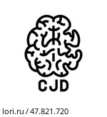 creutzfeldt jakob disease line icon vector illustration. Стоковая иллюстрация, иллюстратор Vectorwin / Фотобанк Лори
