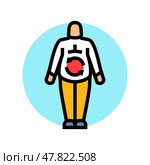 metabolic syndrome obesity overweight color icon vector illustration. Стоковая иллюстрация, иллюстратор Vectorwin / Фотобанк Лори