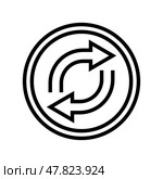 reversible product label caution line icon vector illustration. Стоковая иллюстрация, иллюстратор Vectorwin / Фотобанк Лори