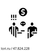 extortion money business cash glyph icon vector illustration. Стоковая иллюстрация, иллюстратор Vectorwin / Фотобанк Лори