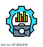 organizational development business process color icon vector illustration. Стоковая иллюстрация, иллюстратор Vectorwin / Фотобанк Лори