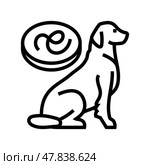 dog parasite worm line icon vector illustration. Стоковая иллюстрация, иллюстратор Vectorwin / Фотобанк Лори