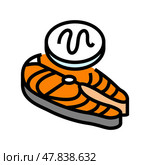 helminth fish parasite color icon vector illustration. Стоковая иллюстрация, иллюстратор Vectorwin / Фотобанк Лори