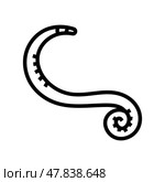 pinworm parasite line icon vector illustration. Стоковая иллюстрация, иллюстратор Vectorwin / Фотобанк Лори