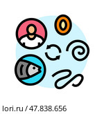 worm lifecycle parasite color icon vector illustration. Стоковая иллюстрация, иллюстратор Vectorwin / Фотобанк Лори