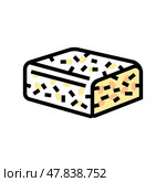 tempeh vegan food color icon vector illustration. Стоковая иллюстрация, иллюстратор Vectorwin / Фотобанк Лори
