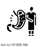 gastroesophageal reflux disease glyph icon vector illustration. Стоковая иллюстрация, иллюстратор Vectorwin / Фотобанк Лори