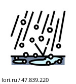 hailstorm weather natural phenomena color icon vector illustration. Стоковая иллюстрация, иллюстратор Vectorwin / Фотобанк Лори