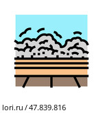 water damage disaster color icon vector illustration. Стоковая иллюстрация, иллюстратор Vectorwin / Фотобанк Лори