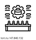 shareholder meeting corporate law line icon vector illustration. Стоковая иллюстрация, иллюстратор Vectorwin / Фотобанк Лори