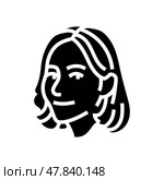 contentment woman expression glyph icon vector illustration. Стоковая иллюстрация, иллюстратор Vectorwin / Фотобанк Лори