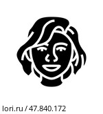 joy woman expression glyph icon vector illustration. Стоковая иллюстрация, иллюстратор Vectorwin / Фотобанк Лори