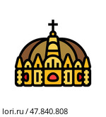 crown emperor byzantine color icon vector illustration. Стоковая иллюстрация, иллюстратор Vectorwin / Фотобанк Лори