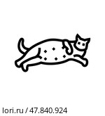 pregnant cat breeding line icon vector illustration. Стоковая иллюстрация, иллюстратор Vectorwin / Фотобанк Лори
