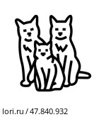family cat breeding line icon vector illustration. Стоковая иллюстрация, иллюстратор Vectorwin / Фотобанк Лори