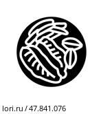blackened fish glyph icon vector illustration. Стоковая иллюстрация, иллюстратор Vectorwin / Фотобанк Лори