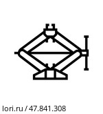 jack car repair tool line icon vector illustration. Стоковая иллюстрация, иллюстратор Vectorwin / Фотобанк Лори