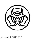 biohazard genetic engineering line icon vector illustration. Стоковая иллюстрация, иллюстратор Vectorwin / Фотобанк Лори
