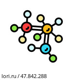 molecular structure genetic color icon vector illustration. Стоковая иллюстрация, иллюстратор Vectorwin / Фотобанк Лори